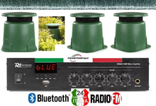 Carica l'immagine nel visualizzatore di Gallery, IMPIANTO AUDIO FILODIFFUSIONE DA GIARDINO IPX5 100W + CASSE 100V 5,25" IMPERMEABILI