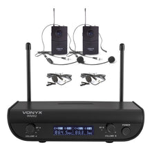 Carica l'immagine nel visualizzatore di Gallery, COPPIA MICROFONI SENZA FILI WIRELESS UHF AD ARCHETTO CON DISPLAY + VALIGETTA