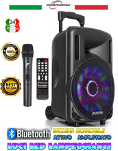 Carica l'immagine nel visualizzatore di Gallery, Cassa Audio Amplificata 450 W Max10" Batteria Bluetooth Usb/Sd+Karaoke