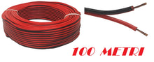Cargar imagen en el visor de la galería, Cavo matassa audio bipolare stereo piattina rosso nero 100 mt.x 0.35mm