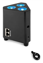 Carica l'immagine nel visualizzatore di Gallery, FARO 3 LED RGB DA DISCOTECA LUCE EFFETTO MULTICOLORE DMX CON BATTERIA INTEGRATA