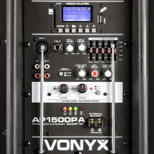 Charger l'image dans la galerie, Vonyx AP1500PA Portatile Bluetooth, alimentati a Batteria, con Suono Altoparlanti PA Sistema Radio microfoni Wireless, 800 Watt