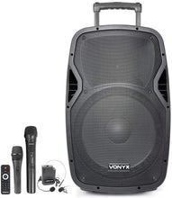 Charger l'image dans la galerie, Vonyx AP1500PA Portatile Bluetooth, alimentati a Batteria, con Suono Altoparlanti PA Sistema Radio microfoni Wireless, 800 Watt