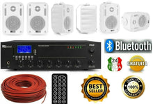 Carica l'immagine nel visualizzatore di Gallery, IMPIANTO AUDIO FILODIFFUSIONE LOCALI 100Watt+6 Altoparlanti Bianchi o Neri+Bluetooth+100Mt Cavo