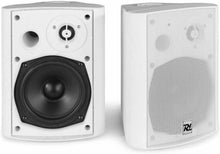 Load image into Gallery viewer, COPPIA CASSE AMPLIFICATE PARETE BIANCHE MONITOR ATTIVE BLUETOOTH FILODIFFUSIONE