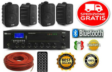 Carica l'immagine nel visualizzatore di Gallery, IMPIANTO AUDIO FILODIFFUSIONE BV40 LOCALI 100Watt+4 Altoparlanti+Bluetooth+100Mt Cavo