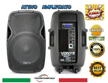 Load image into Gallery viewer, CASSA AUDIO AMPLIFICATA ATTIVA POTENTE. 800W WOOFER 15" BLUETOOTH USB-SD-DISPLAY
