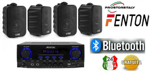 IMPIANTO AUDIO FILODIFFUSIONE LOCALI K3 50 Watt+Altoparlanti+Bluetooth+50 Mt Cavo