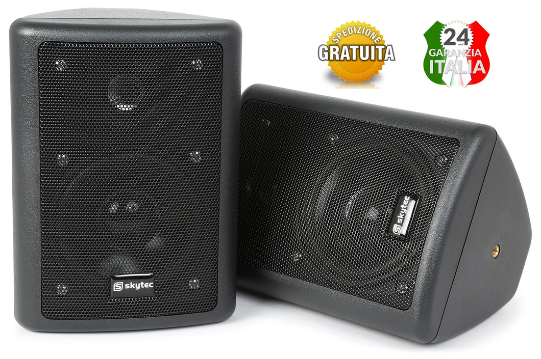 Coppia Diffusori Audio da parete muro  con Staffe 150W Max NERE O BIANCHE