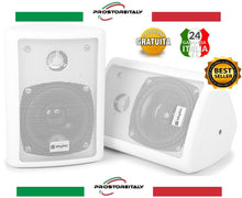 Laden Sie das Bild in den Galerie-Viewer, IMPIANTO AUDIO FILODIFFUSIONE LOCALI 100Watt+6 Altoparlanti Bianchi o Neri+Bluetooth+100Mt Cavo
