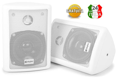 Coppia Diffusori Audio da parete muro  con Staffe 150W Max NERE O BIANCHE