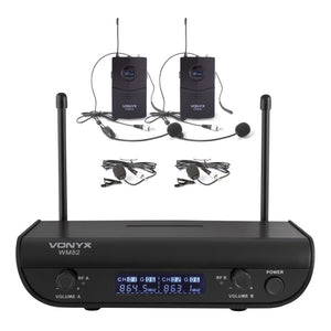 COPPIA MICROFONI SENZA FILI WIRELESS UHF AD ARCHETTO CON DISPLAY + VALIGETTA