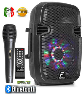 Cassa Audio Amplificata 300 W Max 8" Batteria Bluetooth Usb/Sd+Karaoke - Prostoreitaly.com