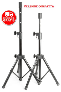 Coppia di Stativi Compact per Casse Audio Supporti per Diffusori Stand Treppiedi