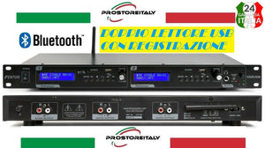 PIASTRA DJ CONSOLLE DOPPIO LETTORE USB CON BLUETOOTH FUNZIONE REGISTRAZIONE USB