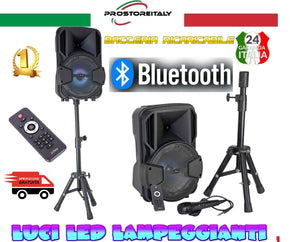 Set per feste PARTY "MOBILE8-SET" Altoparlante attivo da 8"/20 cm con treppiede