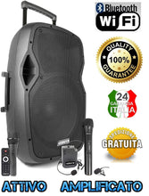 Carica l&#39;immagine nel visualizzatore di Gallery, Vonyx AP1500PA Portatile Bluetooth, alimentati a Batteria, con Suono Altoparlanti PA Sistema Radio microfoni Wireless, 800 Watt
