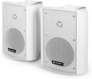 Coppia Diffusori Audio da parete con Staffe 100+100 Watt Max NERE o BIANCHE