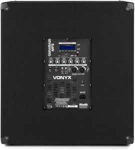 Subwoofer Attivo Vonix 46 Cm SMWBA18MP3 Bi-AMP 18"/1000W Max +Bluetooth+Usb