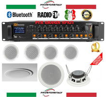 Carica l&#39;immagine nel visualizzatore di Gallery, IMPIANTO AUDIO FILODIFFUSIONE PER GRANDI SPAZI 8OHM FINO A 1000-2000 METRI QUADRI
