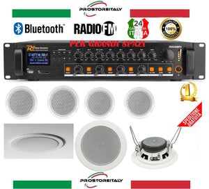 IMPIANTO AUDIO FILODIFFUSIONE PER GRANDI SPAZI 8OHM FINO A 1000-2000 METRI QUADRI