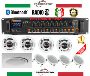 IMPIANTO AUDIO FILODIFFUSIONE PER GRANDI SPAZI FINO A 500-2000 METRI QUADRI