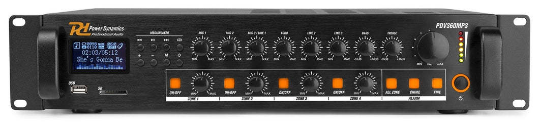 PDV240MP3 AMPLIFICATORE MIXER PA 240W/100V 4 ZONE
