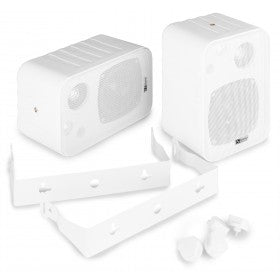 Coppia 2 Diffusori Altoparlanti Parete Bianche SPEAKER SET WHITE 4" 100V