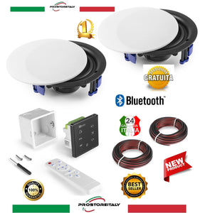 KIT AUDIO DA INCASSO AMPLIFICATORE E 2 CASSE CON BLUETOOTH TOUCH E TELECOMANDO