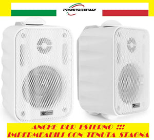 IMPIANTO AUDIO FILODIFFUSIONE LOCALI 100Watt+6 Altoparlanti da ESTERNO+Bluetooth+100Mt Cavo