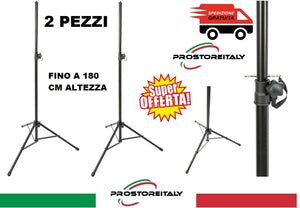 Coppia di Stativi Bts per Casse Audio Supporti per Diffusori Stand Treppiedi fino a 180cm