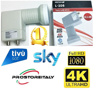 Lnb Sat doppia uscita  0,1 dB HD 4K