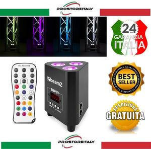 FARO 3 LED RGB DA DISCOTECA LUCE EFFETTO MULTICOLORE DMX CON BATTERIA INTEGRATA