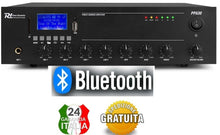 Carica l&#39;immagine nel visualizzatore di Gallery, AMPLIFICATORE AUDIO FILODIFFUSIONE LOCALI 100 WATT USB SD DISPLAY BLU BLUETOOTH
