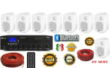 Laden Sie das Bild in den Galerie-Viewer, IMPIANTO AUDIO FILODIFFUSIONE BV40 LOCALI 100Watt+8 Altoparlanti+Bluetooth+100Mt Cavo
