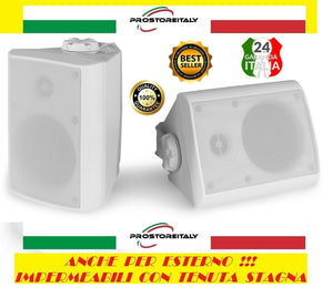 IMPIANTO AUDIO FILODIFFUSIONE ESTERNO 2 CASSE+AMPLIFICATORE+RADIO FM+BLUETOOTH