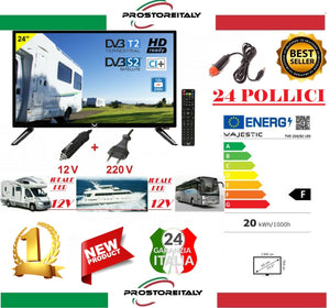 TV 24 POLLICI MAJESTIC - TV TVD 224 T2-S2 LED 220/12VOLT V2 NUOVO MODELLO