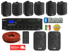 Carica l&#39;immagine nel visualizzatore di Gallery, IMPIANTO AUDIO FILODIFFUSIONE BV40 LOCALI 100Watt+8 Altoparlanti+Bluetooth+Switch+100Mt Cavo
