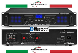 AMPLIFICATORE AUDIO PROFESSIONALE DIGITALE FENTON FPL 500 WATT MAX+EQ+BLUETOOTH