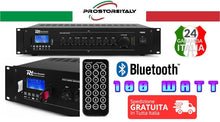 Carica l&#39;immagine nel visualizzatore di Gallery, AMPLIFICATORE AUDIO PRM60 100V 4-16 OHM TOP FILODIFFUSIONE CON BLUETOOTH+USB+DISPLAY
