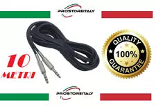 CAVO AUDIO 10 METRI Connettori Jack 6,3 STEREO per Chitarra,Tastiere,Casse,Ecc. Spedizione Gratuita