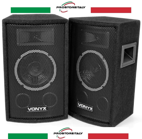 COPPIA CASSE ACUSTICHE PASSIVE 250W WOOFER 6" ALTOPARLANTI PROFESSIONALI